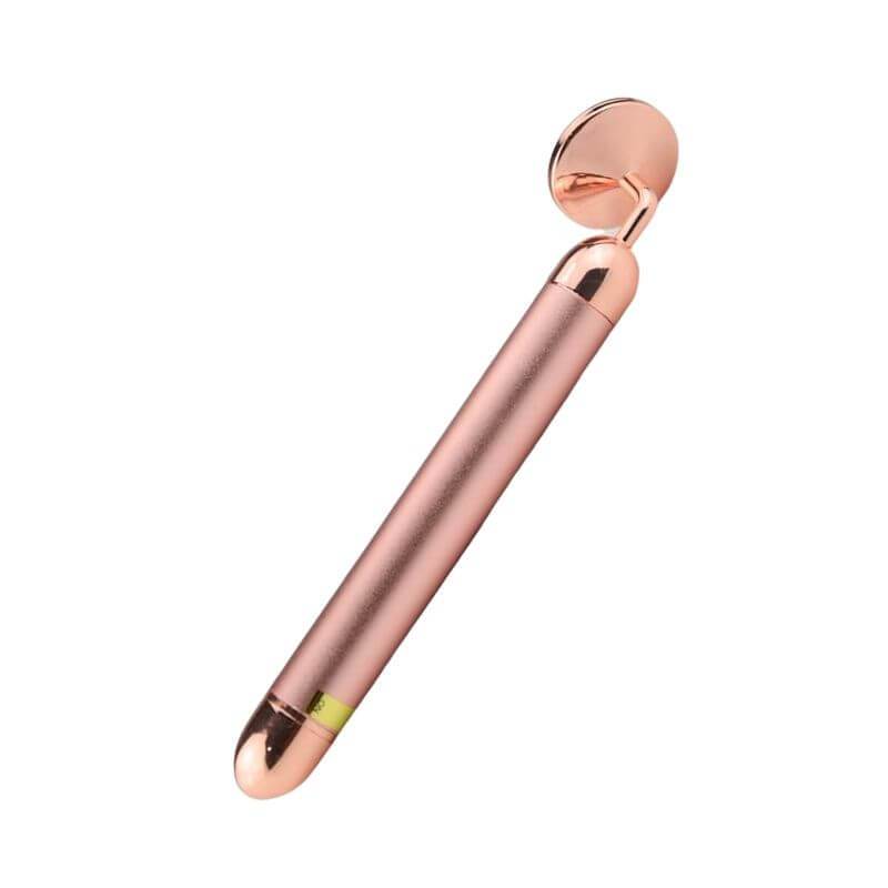 Rose Quartz Vibrating Facial Roller & Wand with Rose Gold Finish - BBeaut